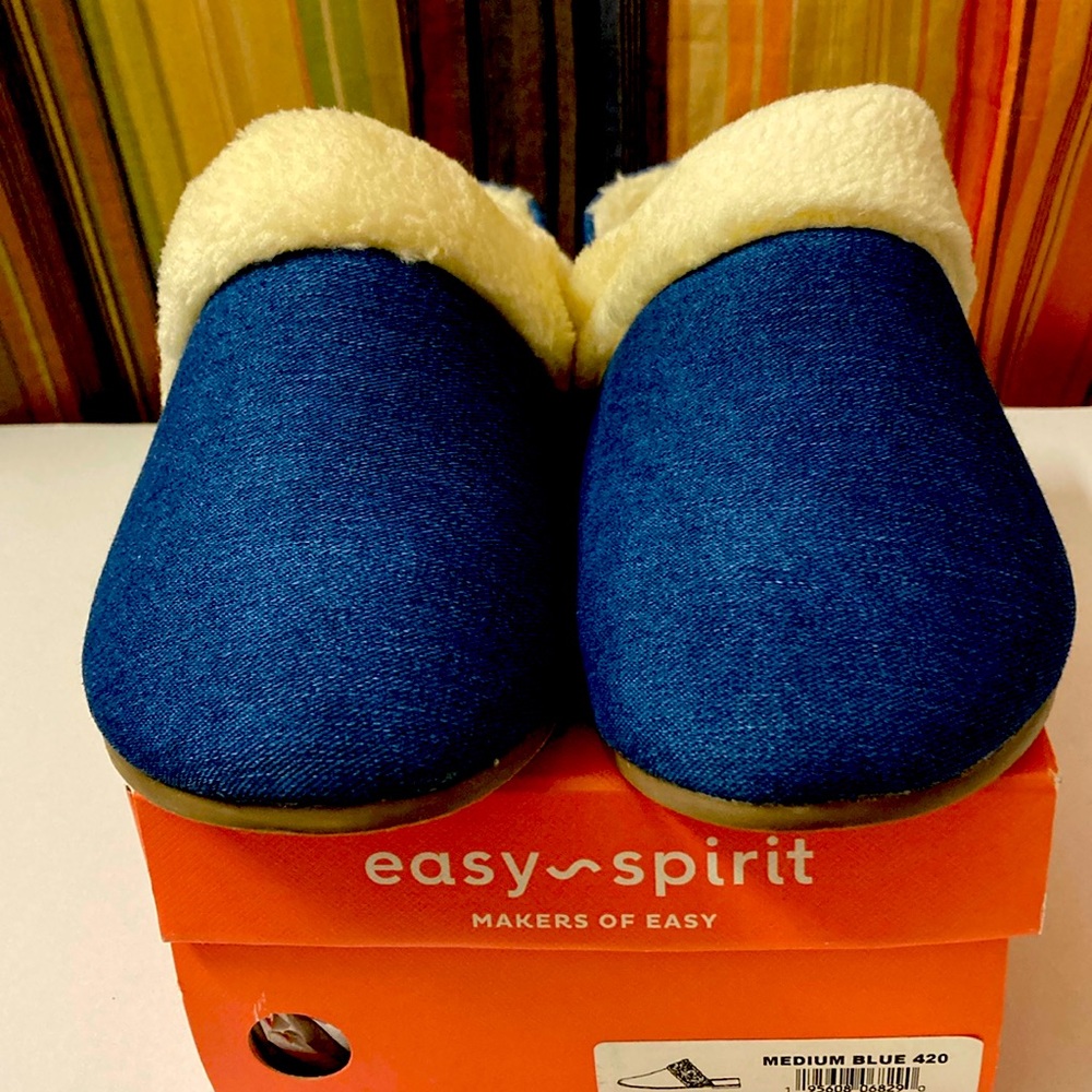 Easy spirit, slippers, Evelyn 2 blue new inbox, size medium, 7/8
